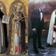 Left: Perugia Altarpiece left panel by Fra Angelico, 1437. Right: Kanye West and Pastor Rich Wilkerson Jr at Kim & Kanye’s wedding. May 24, 2014 Florence Italy.